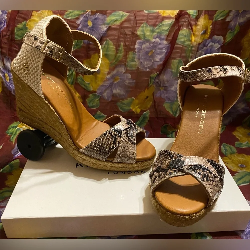 Kurt Geiger - NEW - Womens Leona Wedge Espadrille Wedges Sandals Size 7US /37EUR